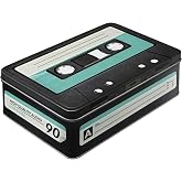 Nostalgic-Art 30714 Retro Wave Retro Kaset, Saklama Kabı D&uuml;z | M&uuml;zik Hayranları i&ccedil;in Vintage Kurabiye Teneke Hediye Fikri