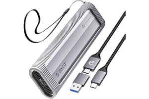 ORICO Case SSD M2 NVMe Senza Attrezzi, USB 3.2 10Gbps Adattatore SSD M2 NVMe USB con Protezione in Silicone e Cordino, Alluminio NVMe Case per SSD NVMe PCIe M-Key in 2230/2242/2260/2280 -AXM2