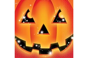 ‎AMSCAN Amscan 5111591 - Servietten Kürbis, Größe 33 x 33, 20 Stück, Pumpkin, Mundtuch, Halloween, Horror-Party, Mottoparty