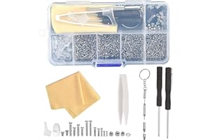 USKERB 500 PCS Eyeglass Repair Tool Set, Glasses Repair Kit with Screws, Screwdrivers, Tweezers, Nose Pads - Durable and Versatile Eyeglass Repair Kit for Sunglasses and Reading Glasses, Compact Storage Case
