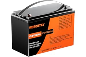 CAIRHORNCE Batterie Lithium,12V 100Ah Batterie LiFePO4 Rechargeable,1280wh Avec Bms IntéGré,Plus de 15000 Cycles Profonds,Support SéRie/ParallèLe Pour Camping Car,SystèMes Hors RéSeau,Bateaux,Solaire Masion