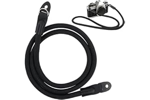 Caybats Tracolla Fotocamera Corda Universale 100cm per Fotocamera/VideoCamera in Cotone Morbido e Pelle,Tracolla Vintage fotografica Compatibile con DSLR Leica, Canon, Nikon, Fuji, Olympus, Lumix