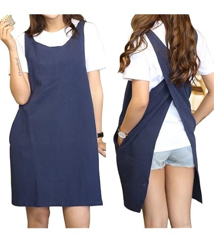 Tablier D'Atelier Japonais Résistant Bleu Clair - Tablier De Peinture Et Cuisine Pour Homme & Femme, Poches Pratiques, Idéal Jardinage & Restaurant