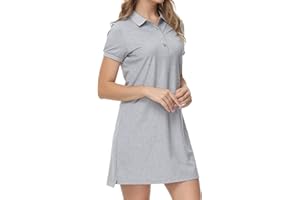 MoFiz Vestido de Polo Mujer Manga Corta Verano Algodón Trabajo Vestido Deportivo Tenis Golf Dress