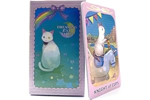 EULAPGOE Cartas de Tarot, Rider Waite Tarot, con Caja de Colores Vintage para Principiantes y Jugadores Profesionales(Cat Tarot Cards)
