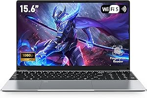 NAIKLULU 15.6 Pouces Ordinateur Portable Gaming, R7 5700U Processor (1,8 à 4,3 GHz) 32GB RAM 1TB SSD Gaming Pc Portable Gamer Laptop, Clavier Complet Rétroéclairé/Webcam/Touchpad/Type-C/6000MAh