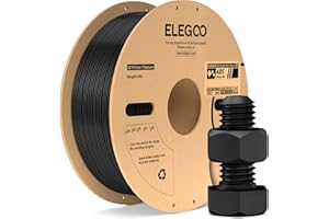 ELEGOO Filamento ABS 1,75 mm per Stampante 3D, Elevata Tenacità e Resistenza agli Urti, Resistente al Calore e all’Acqua, Qualità Industriale Adatto per Stampanti FDM, Bobina da 1 kg, Nero