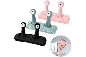 Heyu-Lotus 3 PCS Face Wash Headband Palm and Snail Makeup Headbands Women Elastic Hair Accessories for Washing Face Shower Sports Beauty Skincare, Black, Green