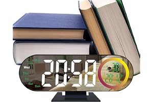 Digital Bordsklocka LED-spegel med Tid & Datum Visning