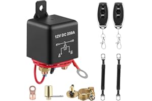 UPROZIL Remote Battery Disconnect Switch Car Battery Isolator Switch 12V 250A Kill Switch Anti Theft Switch Prevent Battery Drain with 2 Wireless Remote Controls for Car RV Truck Camper Travel Trailer
