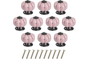 MengH-SHOP Perillas de Gabinete Redondas Perillas de Cajón Calabaza Tiradores de Muebles Perilla de la Puerta con Tornillo Perillas Manijas para Armario Cajón Aparador Cocina 10 Piezas Rosado