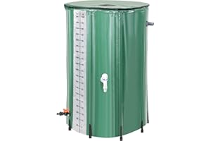 Izrielar Depósito de lluvia plegable, barril de lluvia de 380 L, con grifo y válvula de drenaje, depósito de agua portátil, depósito de agua de lluvia, resistente a los rayos UV, PVC para jardines,
