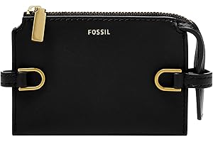Fossil Damskie etui na karty Kier, czarne, Czarny