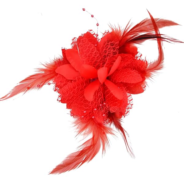 Produktbild von 4 Stück Damen Blumen Brosche Federbrosche Handblumen Accessoires Haarspangen Haarschmuck Haarklammer