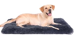 Baodan Dog Bed Washable, Large Dog Crate Bed Fluffy Calming, Pet Mattress with Non-slip Bottom Super Soft for Crate, 90x60cm
