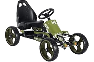 HOMCOM Kids Children Pedal Go Kart Ride On Racer Braking System Adjustable Seat Green