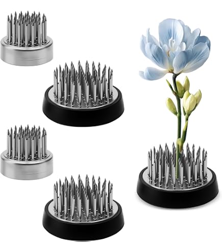 PRETYZOOOM Kenzan Per Ikebana - Base Portafiori In Metallo E Rame, Tondo, Diametro 6 Cm, Nero