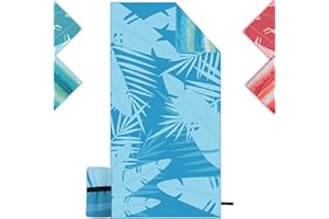 YPQPKLJ Microfibre Beach Towel XXL 90 x 180 cm, Microfibre Towels with Bag, Beach Towel Microfibre Bath Towel Large, Microfibre Towel for Beach, Travel, Indoor Pool and Sauna, Sauna Towel Men / Women