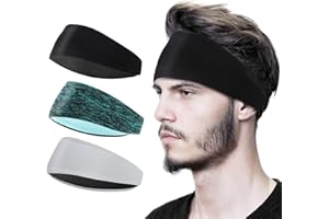 HHOOMY Banda para el Sudor para Hombres y Mujeres, Bandas Deportivas Que absorben la Humedad para Correr, Entrenamiento Cruzado, Yoga y Casco de Bicicleta
