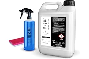LIONSWAY Limpiador de Mosquitos para Coche y Moto. Todo Tipo de Insectos. Limpia Excremento de Ave. Rápido y sin Esfuerzo. Potente Limpiador de Mosquitos Profesional. (5L + Pulverizador PRO + Esponja)