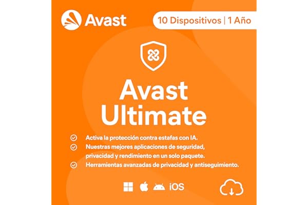Avast Ultimate 2026 | Antivirus 10 Dispositivos | 1 Año | Descarga digital