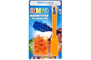 DiPrint Bingo Barre magnétique avec 100 jetons de bingo (Orange)
