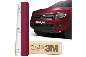 PRINT.GG Film pour Voiture 3M 2080 Rouge Vampire Satiné SP273, 152 x 110 cm, Car Wrapping Film, Covering Voiture, Film Autocollant Moto Adhésif, pour Voiture, Moto, Vélo, Bateau, Deco Voiture