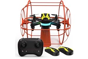 MORLYRCTOOY M17 Mini Dron Quadricóptero RC con Escudo Protector Modo Dual Tierra Aire Despegue Aterrizaje con Un Botón Modo sin Cabeza 3 Ajustes de Velocidad 2Baterías Recargables Regalos Fácil de volar