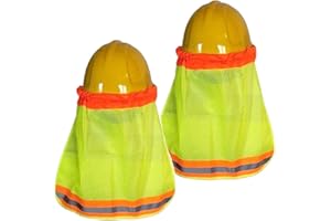 FVPKYUR 2 Piezas 48x31cm Protector Solar para El Cuello, Parasol para Casco, Protector Solar Sombrero Duro, Escudo Casco Seguridad, Parasol Casco Seguridad para Casco Obra