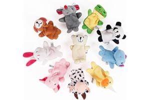 XUIGORT Pack of 10 Finger Plush Toy, Cute Finger Animals, Finger Plush Toy, Finger Puppets, Baby Mini Toy, Finger Puppets, for History, Time, Children's Birthday, Guest, Party Bags, Finger Puppets