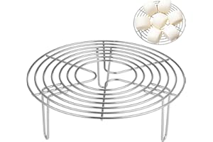 HEMOTON Griglia per Cottura a Vapore in Acciaio Inox Griglia di Raffreddamento Rotonda per Sottopentola Supporto per Cestello per Cottura a Vapore, 20X7 Cm