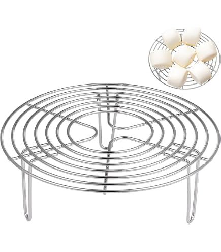 QUARKZMAN Griglia Rotonda da Cottura 23,6 Pollici Rete per Barbecue a Filo Incrociato in Acciaio Inossidabile con 20mm Gambe per Cucinare Cuocere Forno Sbollentare Barbecue