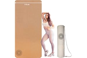 IODOO Esterilla de Yoga Ecológica, Corcho Natural, 6mm Tapete de Ejercicio con Bolsa de Transporte, Tapete de Pilates, Tapete de Entrenamiento, Esterilla de Yoga para Mujeres y Hombres Gimnasio