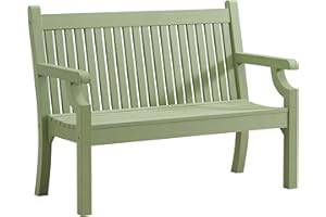 Winawood Maison and Garden Sandwick Polymer Wood Effect Zero Maintenance Recyclable and Fully Weatherproof 2 Seater Bench (121.6 x 60 x 93cm) – Duck Egg Green