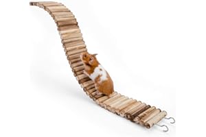 Niteangel Jouet Pont Suspendu pour Hamster - Longue échelle d'escalade pour Hamster Nain syrien, Souris, gerbilles et Autres Petits Animaux (65 X 8 CM)
