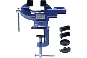 CCLIFE Etabli Etau Grande résistance Base Pivotante 360°, 50/70mm Etau parallèle en Acier avec des manchons de protection,Taille:50mm