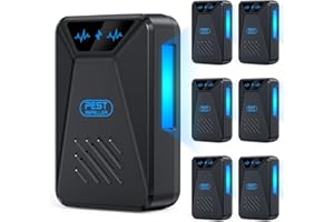 LICKOON 6 Packs Ultrasonic Pest Control Repeller, Electronic Pest Repellent Plug in Indoor for Insect Roaches Spider Ant Bug Mosquito Rat Mouse Repellent for House Home Kitchen Garage (Black)