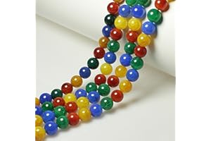 MJDCB 60pezzi 6mm Perline di Pietra Naturale Sciolto Agata Venatura Drago Multicolore per Creazione Braccialetti Collane e Gioielli