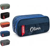 Gen&eacute;rico Personalised Pencil Case, Large Capacity, for Boys and Girls | School Pencil Case 3 Compartments School Supplies Toi