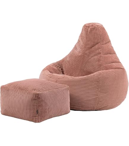 icon Kingston Zitzak Kind, Roze, Fluwelen Stof, Kinderfauteuil, Kinder Zitzak met Vulling Inbegrepen, Bean Bag, Comfortabel Kinder Meubilair, Speelkamer, Kinderkamer, Slaapkamer