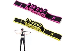 LINGJIA 2 Pezzi Elastici Fitness, Bande Elastiche per Lo Yoga, Bande Elastiche per il Fitness, Bande per Esercizi Regolabili, Bande per il Pilates, la Danza, la Ginnastica e Gli Esercizi di Stretching