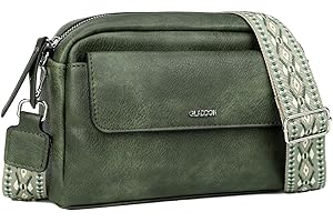 Gladdon borsa donna, borse piccola tracolla, borsa tracolla donna in pelle PU, con tracolla rimovibile, ampio nastro jacquard per uso quotidiano, regalo per le donne