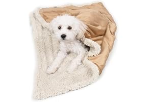 Pawsee Manta de Forro Polar para Mascotas, Manta de Felpa Sherpa Lavable y esponjosa, Cama para Perros, Cachorros, Gatos, 114 x 76 cm