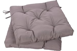 Viste tu hogar Pack 2 Cojines para Silla, 45x45x5 CM, Efecto Tridimensional, Relleno de 100% Poliéster, Ideal para la Decoración de Cocina y Sala, Color Gris, Fabricado en España