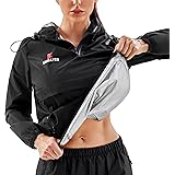 KUMAYES Tuta sauna dimagrante donna maglietta di sudorazione manica lunga Allenamento Fitness Palestra Giacca Sportiva Sauna 
