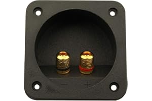 Jopto Terminale per altoparlante a 2 vie, fai da te, per casa e auto, connettore quadrato a molla, per componenti acustici, subwoofer, pannello posteriore universale, colore: nero