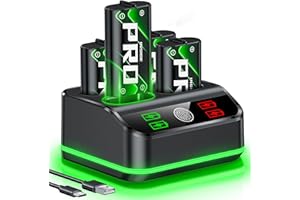 HEYLICOOL Charger for Xbox Controller Battery Pack with 4 x 4800mWh Rechargeable Battery Packs for Xbox One/Series X|S, Fast Charging Dock Station Accessories with RGB Lights