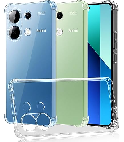 YQINHHME Clear Case For Xiaomi Redmi 13 4G (6.79") With 1 X Tempered Glass Screen Protector, Slim Soft TPU Shockproof X Anti-scratch Phone Cover For Xiaomi Redmi 13 4G - Transparent