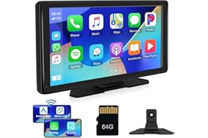 HODOZZY Wireless Apple Carplay & Wireless Android Auto, 10.36 Inch HD Touch Screen Portable Car Stereo with Voice Control, Mirror Link, Bluetooth, AirPlay, AUX/TYPE-C, FM Transmitter Supports Most Car Models