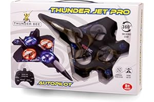 BUZZ TOYS Thunder Bee Thunder Jet Pro RC Drone Airplane – 360° Stunt Autopilot, Gyroscopic Stabilization, Remote Control Aircraft for Kids Ages 8+